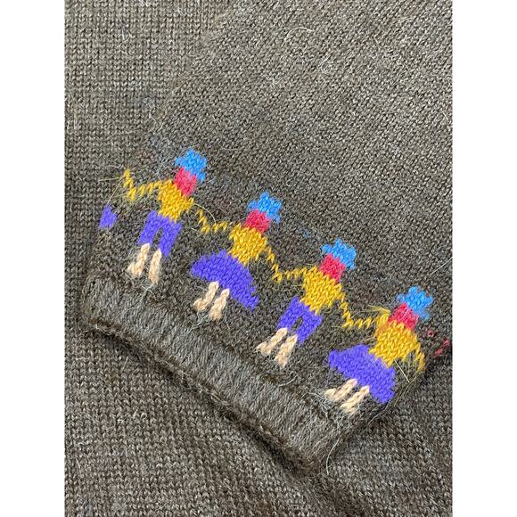 Vintage Loreto Women's Size L Alpaca Brown Printed Sweater - Picture 15 of 15